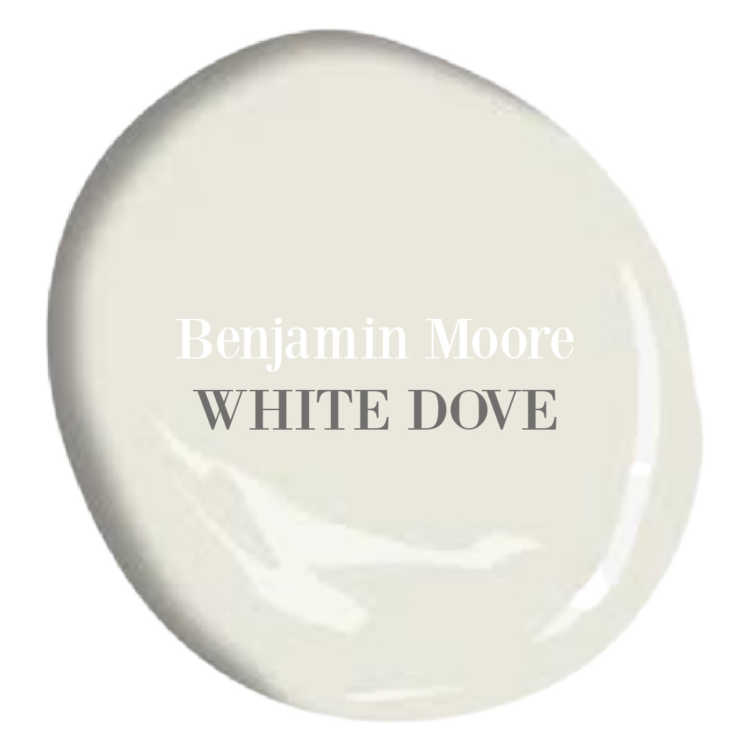 Benjamin Moore White Dove OC10 paint color swatch. #bestwhitepaintcolors #whitedovepaint