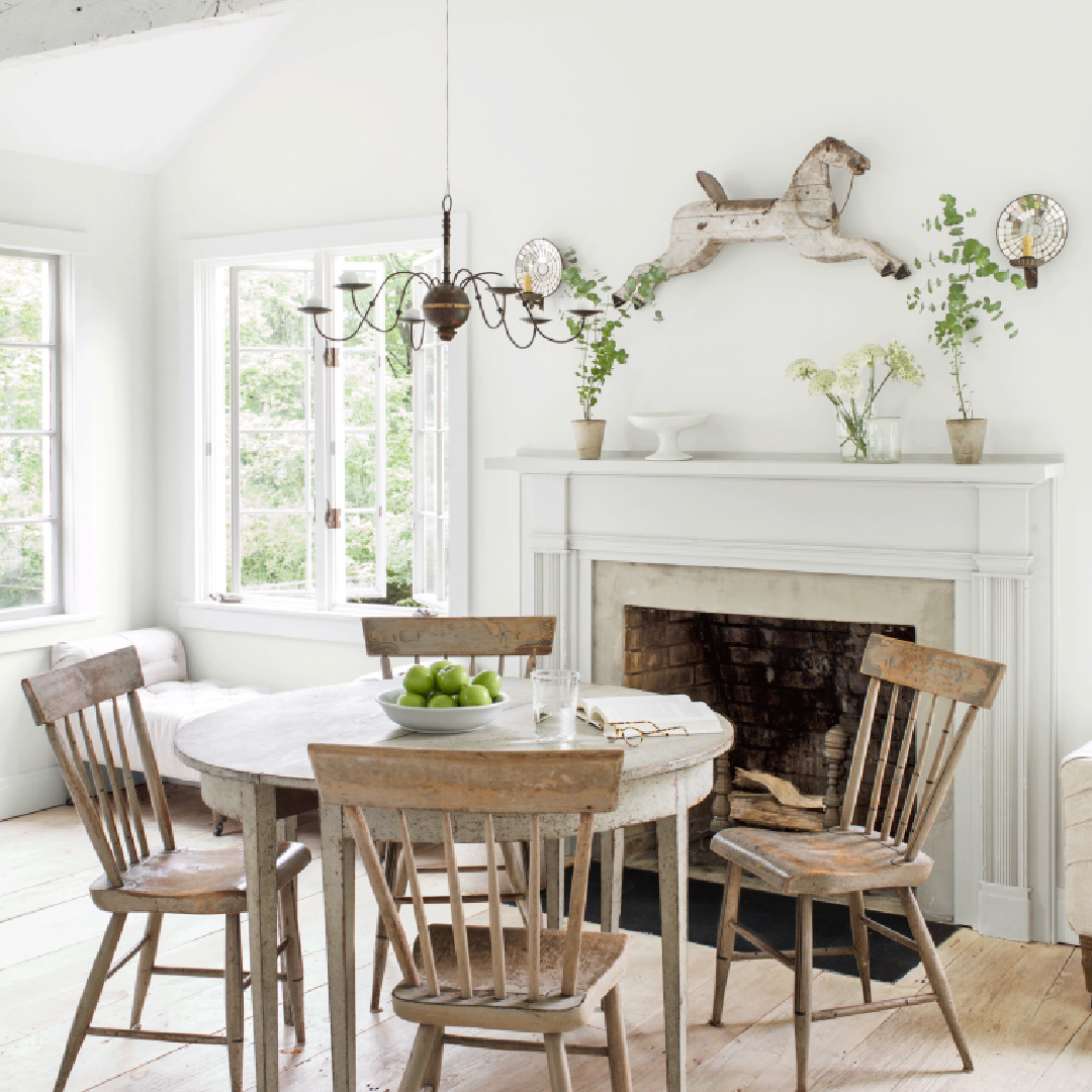 Breakfast room in Nancy Fishelson's renovated historic home in Killingworth - Country Living magazine/Helen Norman/Janna Lufkin.