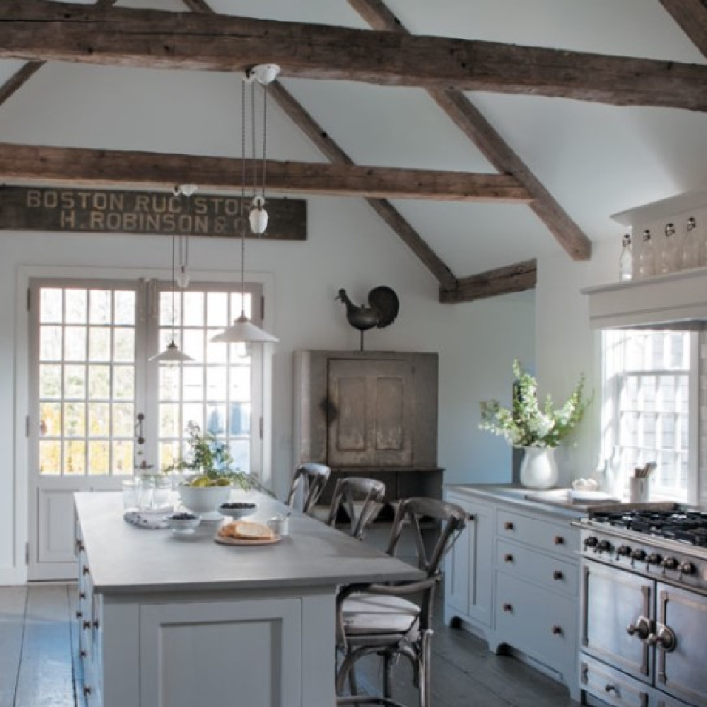 La Cornue range in renovated kitchen of 1700s Connecticut cottage of Nancy Fishelson in CTCG (Feb 2012).