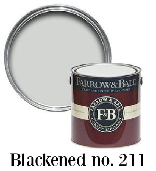 Farrow & Ball Blackened No. 211 paint color. #blackened