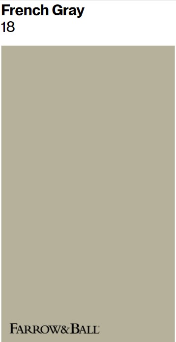 Farrow and Ball French Gray 18 paint color swatch. #frenchgray #farrowandballfrenchgray