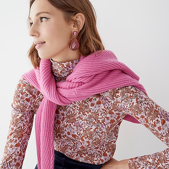 Tissue turtleneck in fete floral, J. Crew