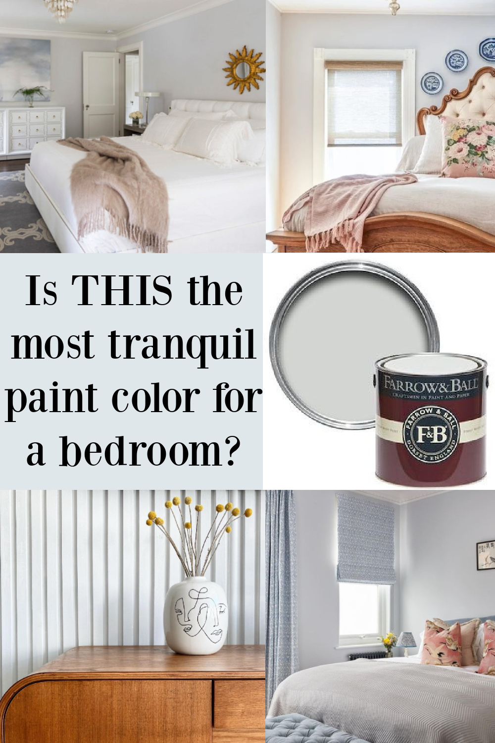 Is This the Most Tranquil Paint Color for a Bedroom? Come see this gorgeous contender! #farrowandballblackened #blackened