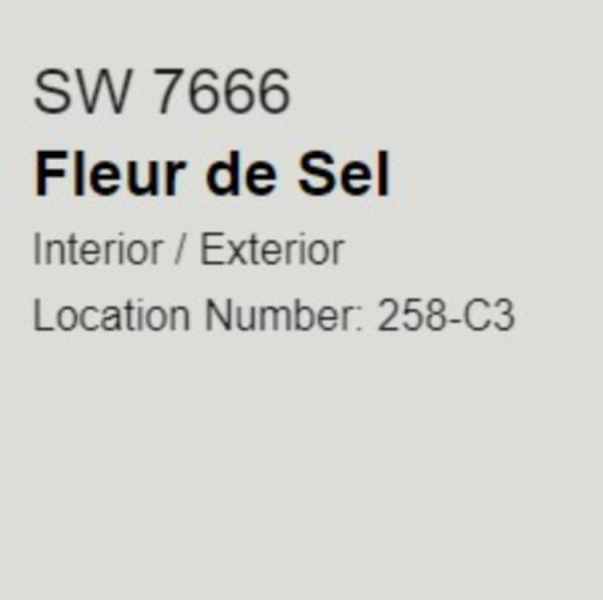 Sherwin-Williams Fleur de Sel paint color swatch. #sherwinwilliamsfleurdesel