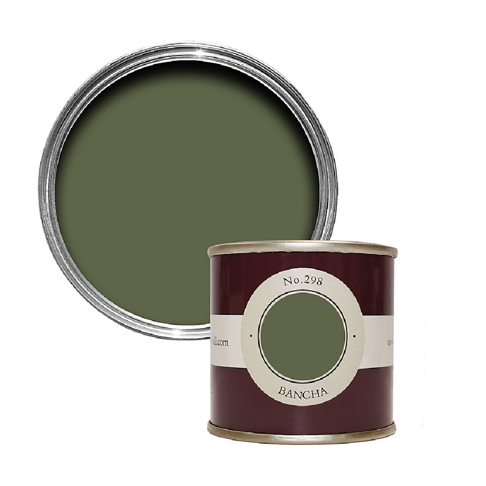 Farrow & Ball Bancha 298 paint color swatch. #bancha #greenpaintcolors