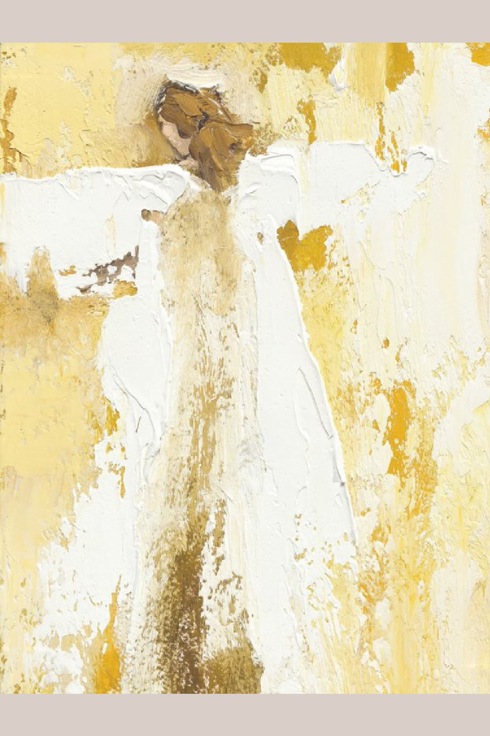Angel painting with yellow by Anne Neilson, author of ENTERTAINING ANGELS. #christianart #angelpaintings