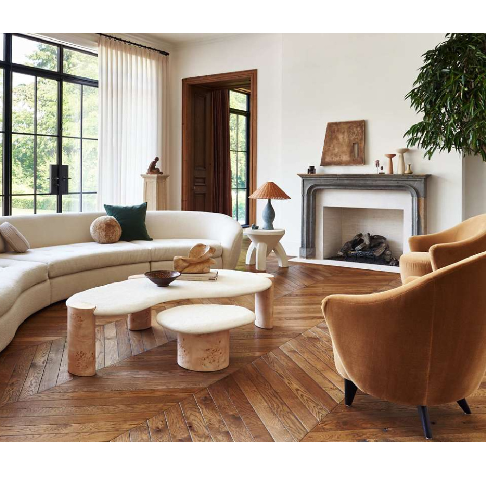 Athena Calderone designed living room furniture for Crate & Barrel.