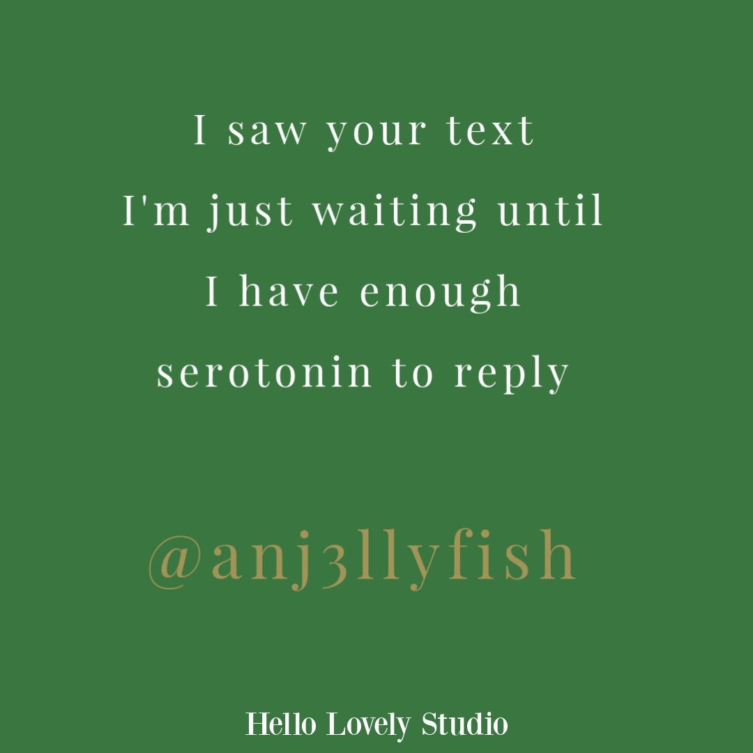 Funny tweet and poignant quote about texting on Hello Lovely Studio.