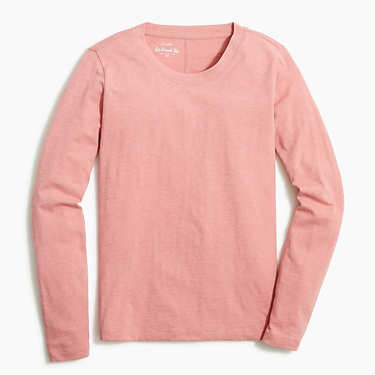 Warm Rose long sleeve women's tee, J. Crew