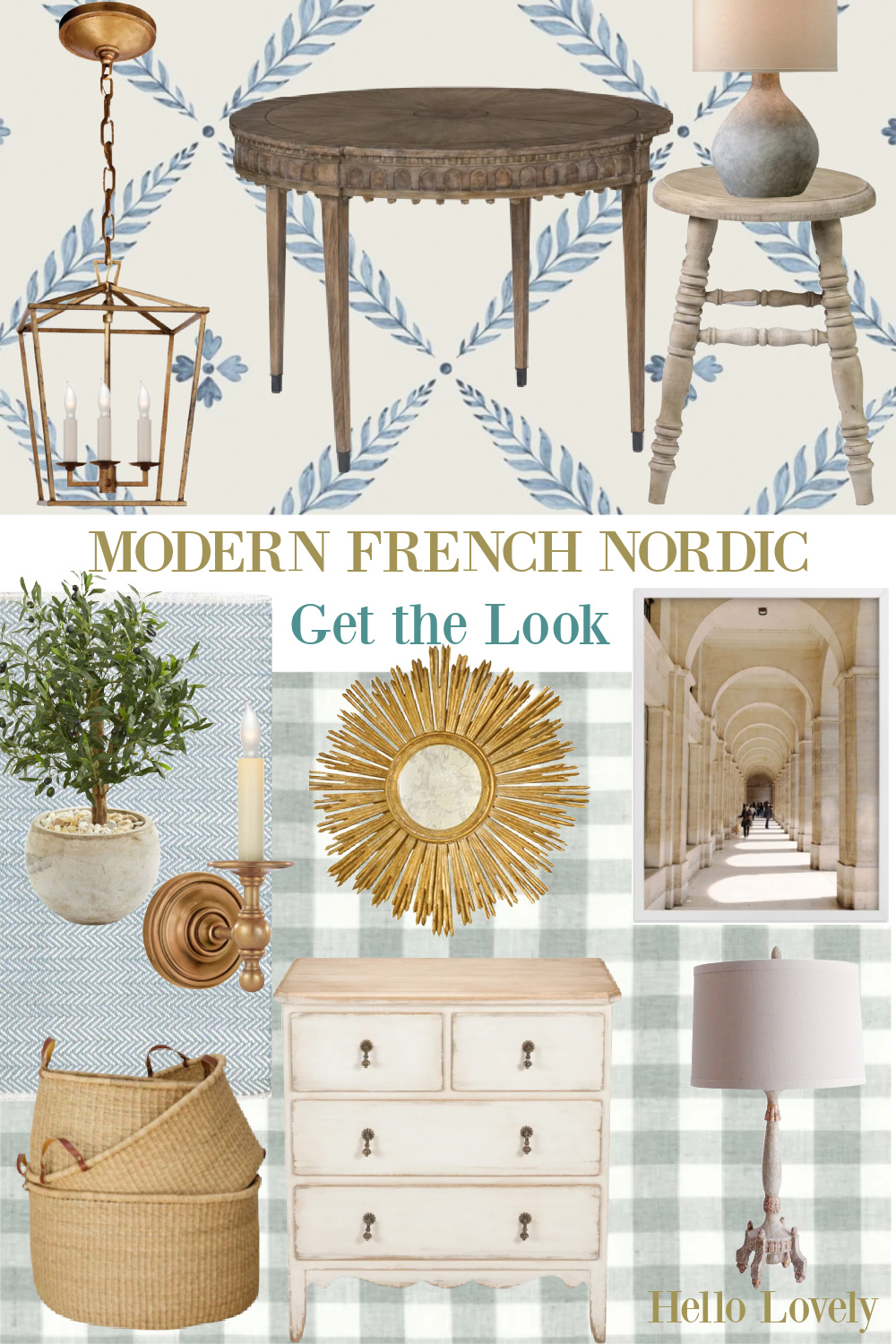Modern French Nordic Get the Look on Hello Lovely! #modernfrench #homedecor #gustavianstyle #nordicfrench