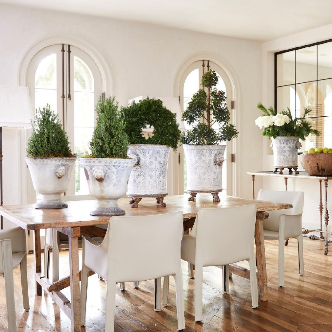 Pamela Pierce's holiday decorated Houston home with modern French style and white!