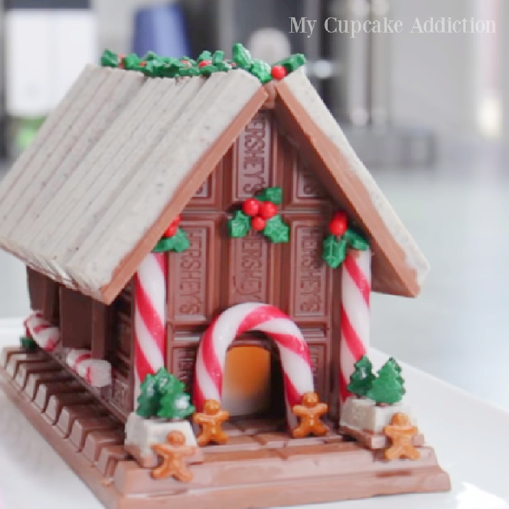 Chocolate bar candy house for Christmas - My cupcake addiction.