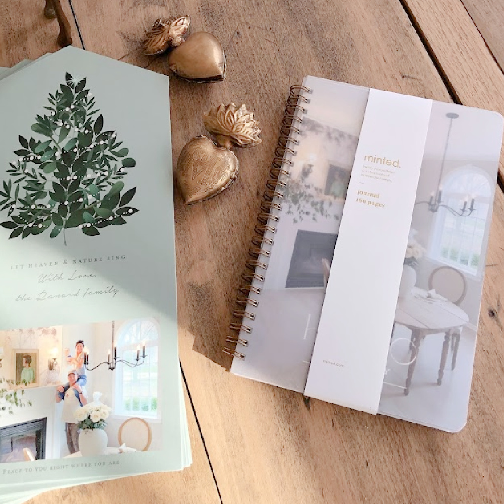 Customized photo notebook journal from Minted and our holiday cards - Hello Lovely Studio.