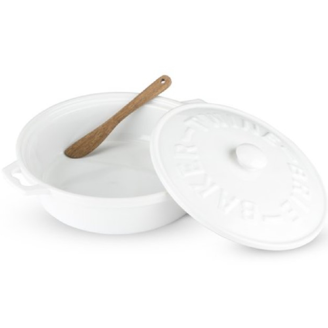 Ceramic Brie Baker & Acacia Wood Spreader, Twine. #covereddish #brie #bakedbrie