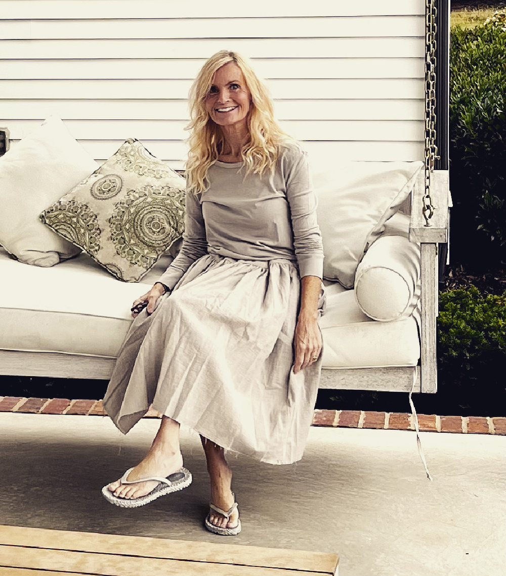 Michele on a Southern porch swing in Franklin, TN - Hello Lovely Studio.