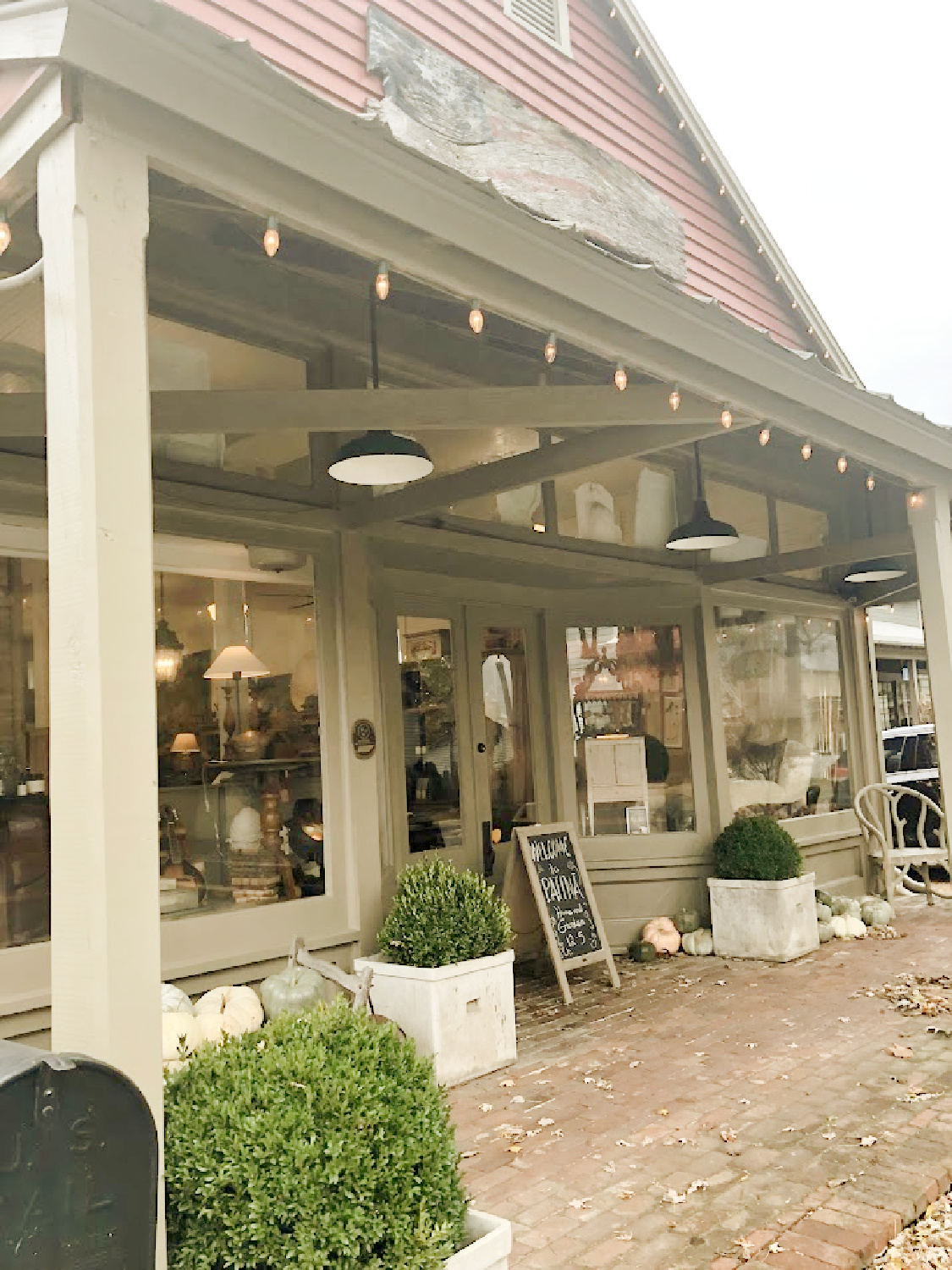 Exterior of Patina Home & Garden shop from Giannettis in Leiper's Fork, TN - Hello Lovely Studio. #patinahome