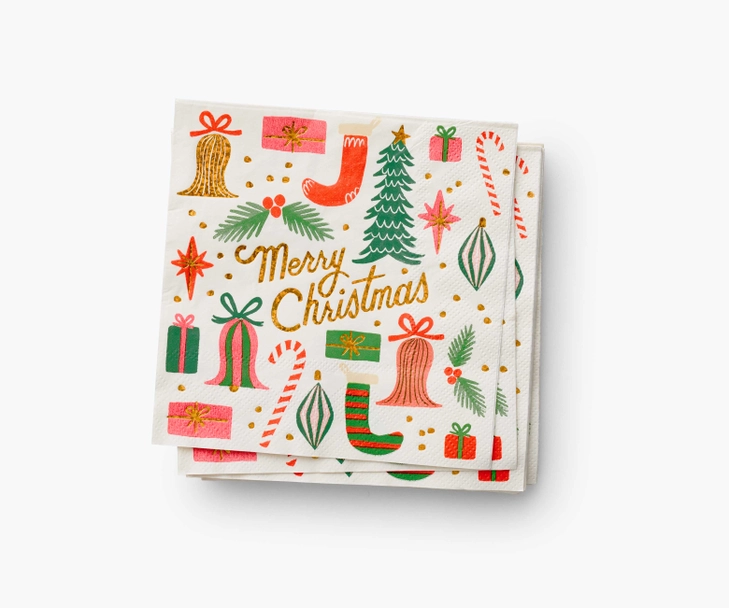 Deck the Halls cocktail napkins, Rifle Paper Co