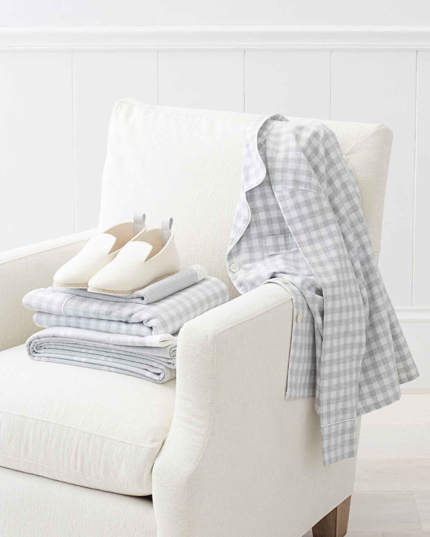 Dalton flannel pajamas in fog, Serena & Lily