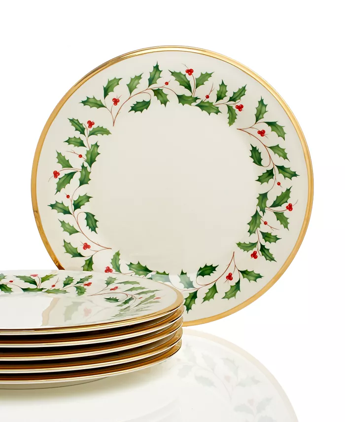 Lenox Holiday china dinner plate set of 6, Macys. #lenoxholiday #holidaychina #bonechina