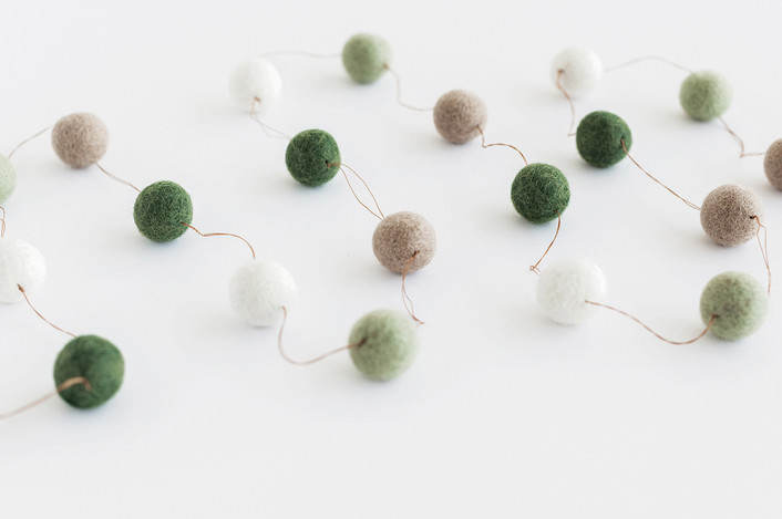 Snowy woods felted garland, Minted