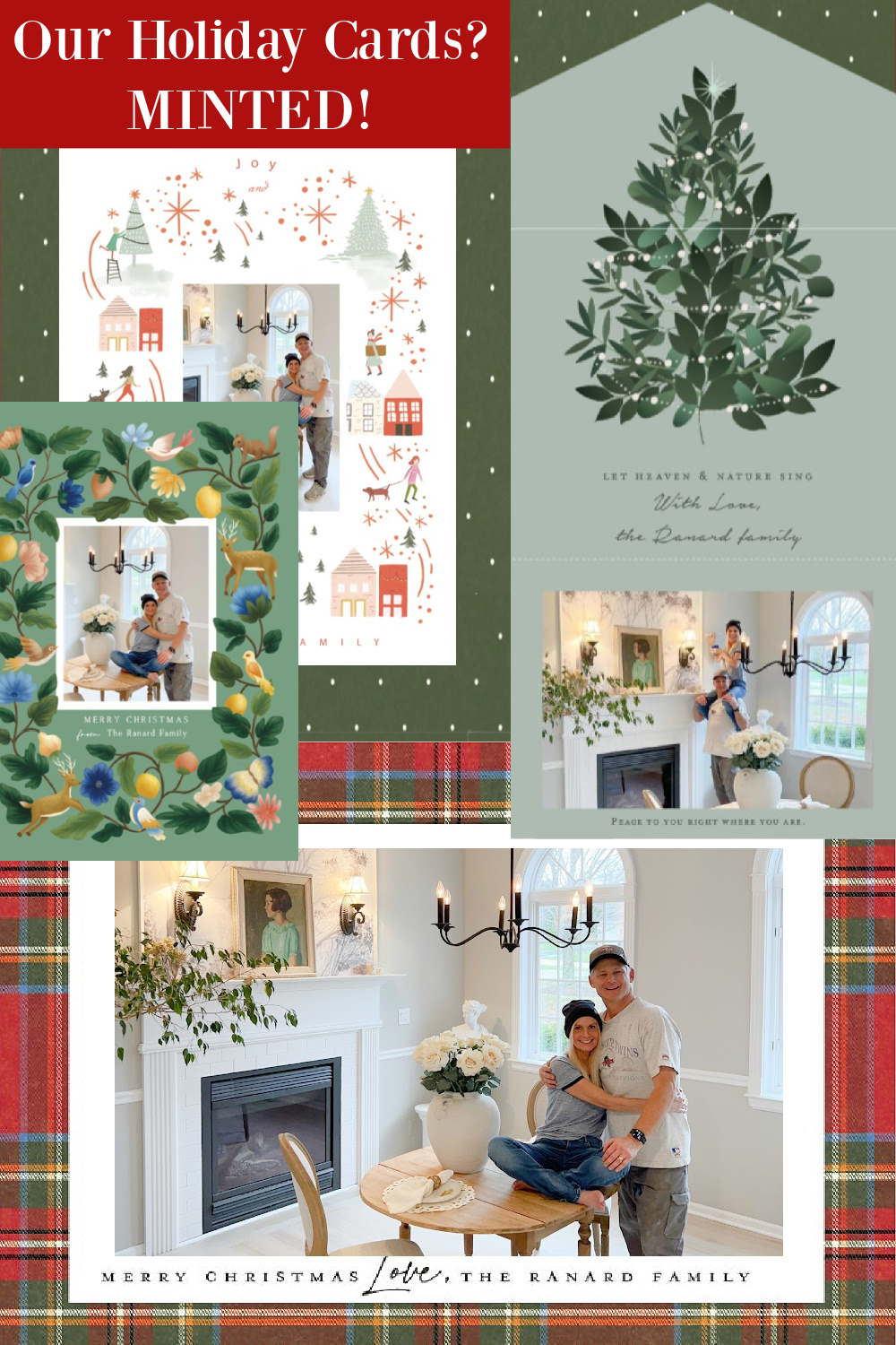 A Minted holiday card is easier than ever to customize and personalize! Come see a few options I am considering this year! #mintedholidaycard #holidaycards #customizedholidaycard