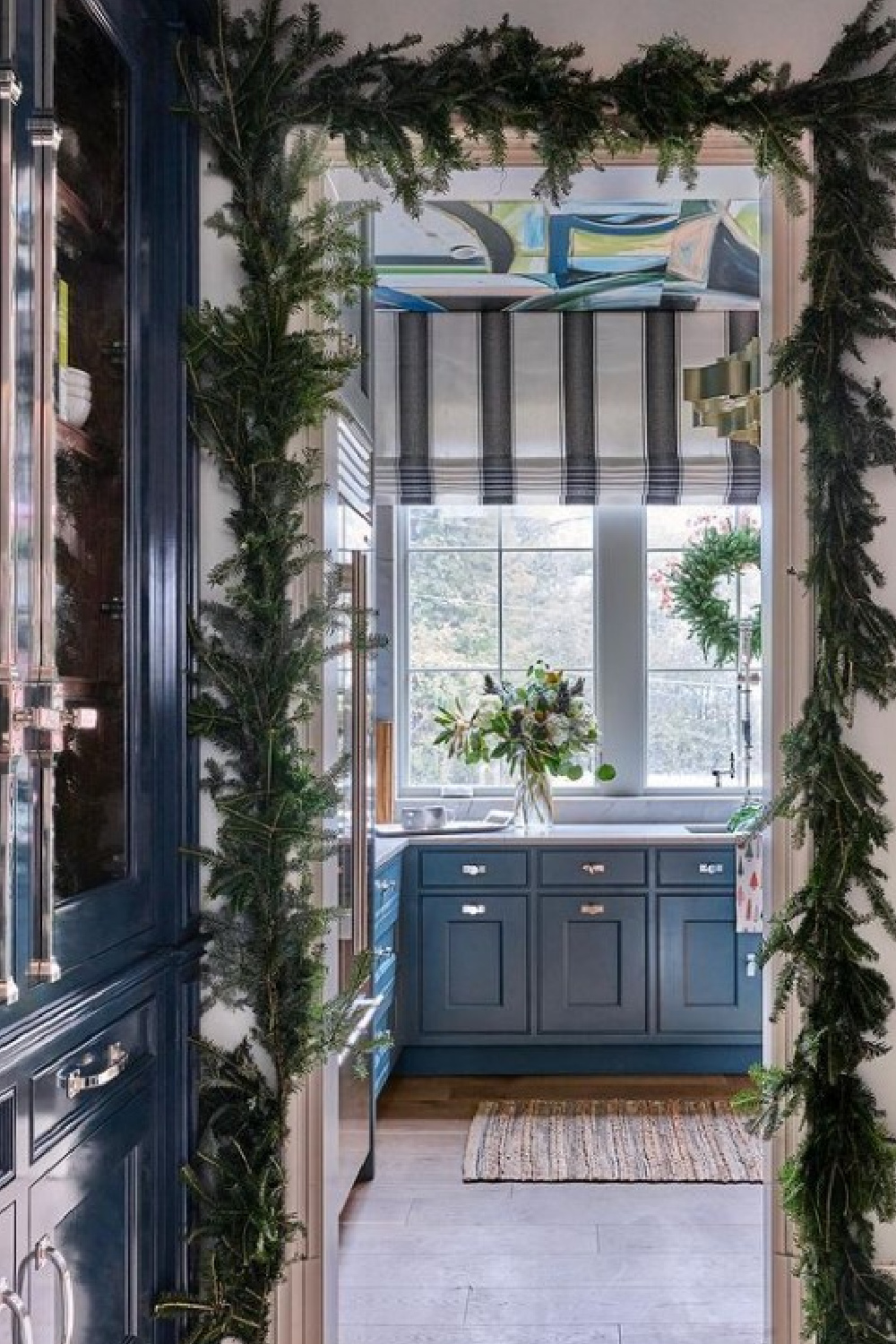 Beautifully decorated and designed kitchen pantry, scullery, and powder room in Atlanta Holiday Home 2022 - design by blessedlittlebungalow and photo by DHC Photo.