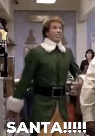 gif result funniest Elf gif Christmas movie Buddy yelling Santa gif