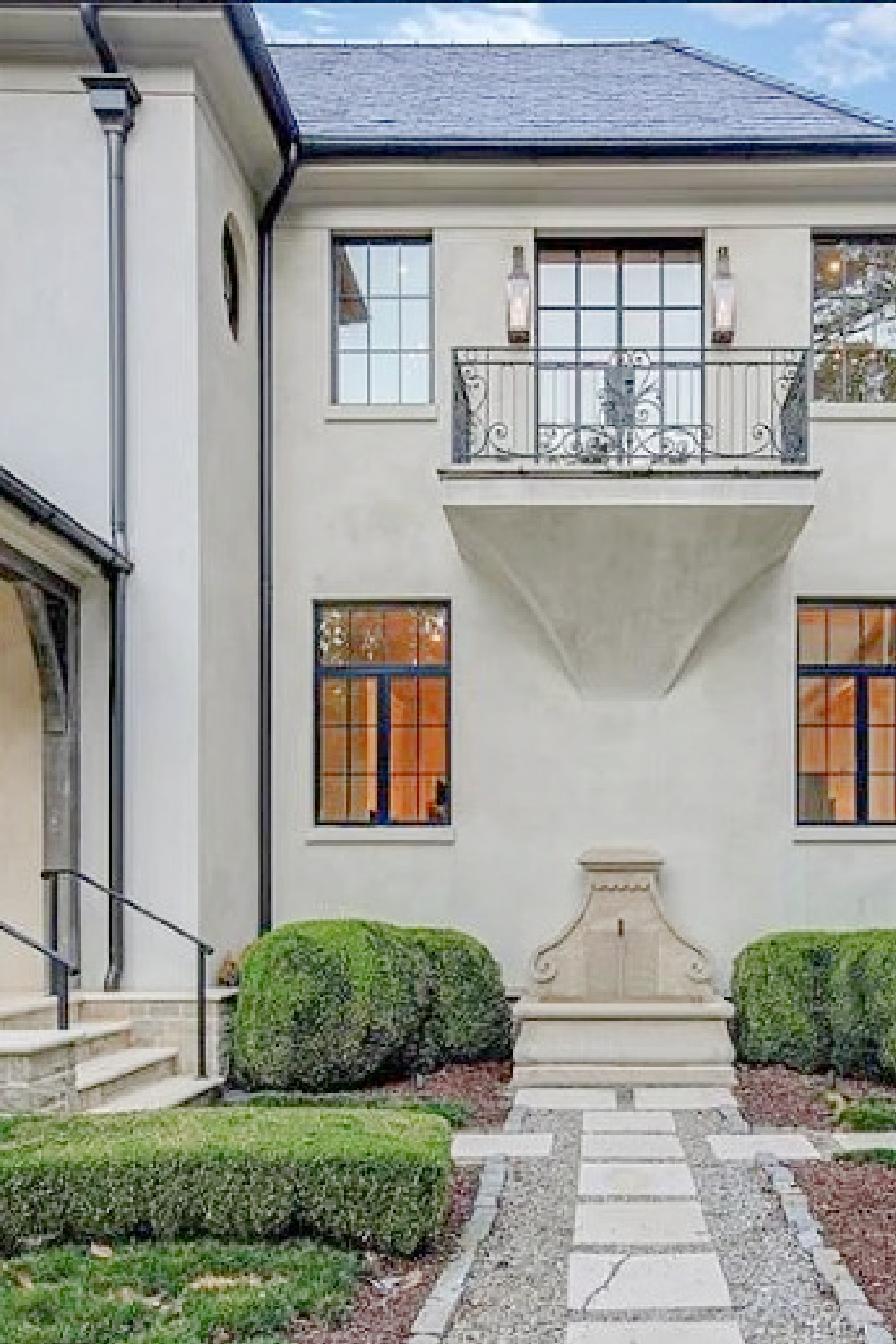 Beautiful French country home in Buckhead Atlanta neighborhood with exquisite architecture, craftsmanship, interior design and landscape. #frenchcountryhome #luxurioushomes