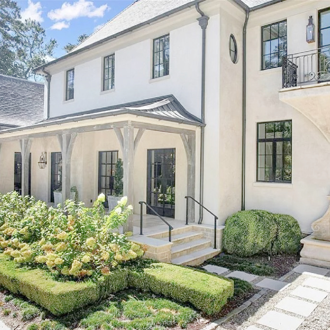 Beautiful French country home in Buckhead Atlanta neighborhood with exquisite architecture, craftsmanship, interior design and landscape. #frenchcountryhome #luxurioushomes