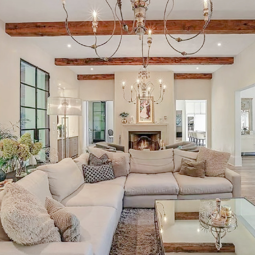 Beautiful French country home in Buckhead Atlanta neighborhood with exquisite architecture, craftsmanship, interior design and landscape. #frenchcountryhome #luxurioushomes