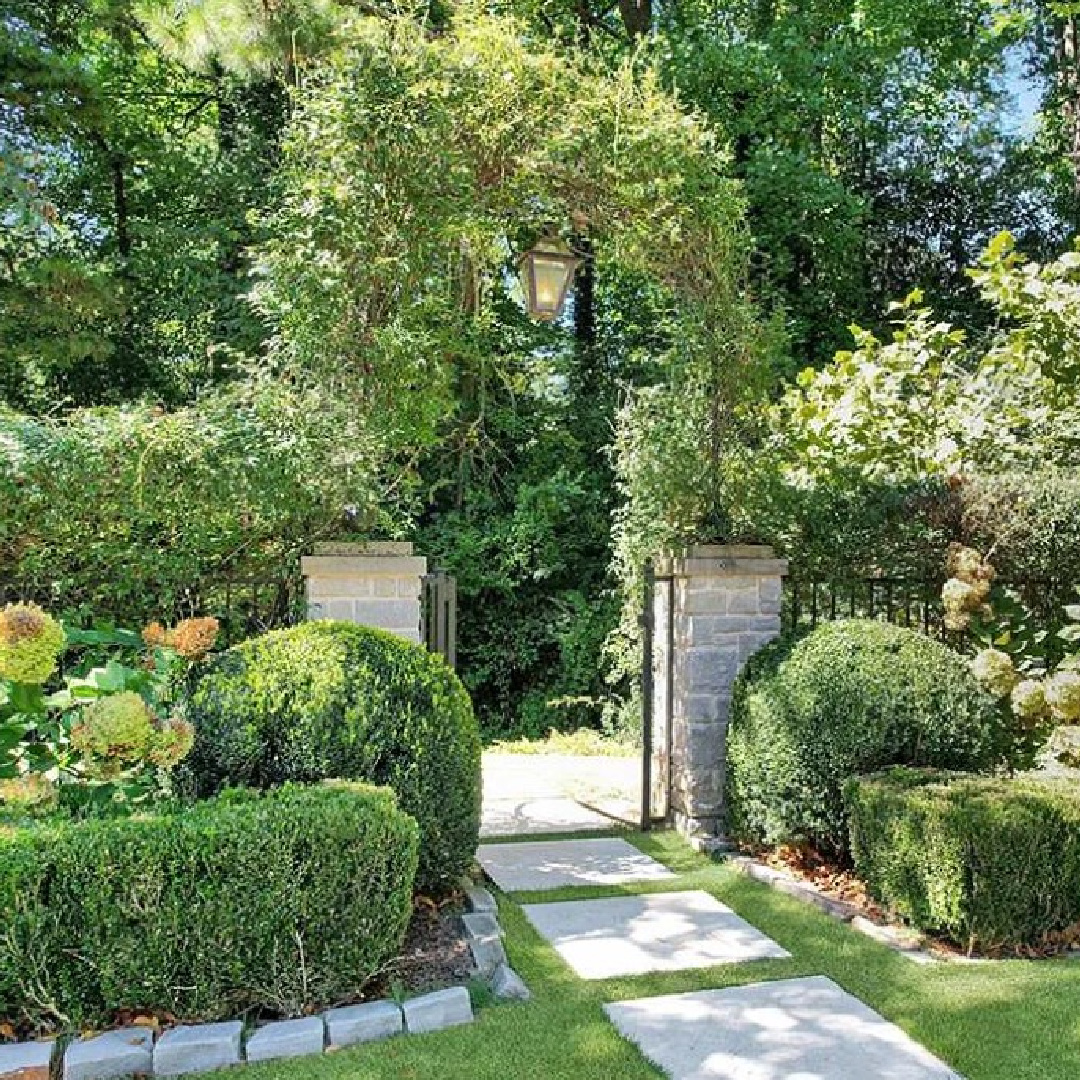 Beautiful French country home in Buckhead Atlanta neighborhood with exquisite architecture, craftsmanship, interior design and landscape. #frenchcountryhome #luxurioushomes