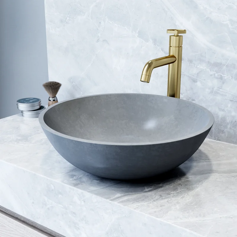 Round bathroom vessel sink