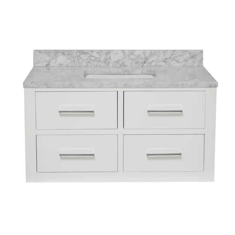 42" Wall mounted Scandi style vanity with drawers