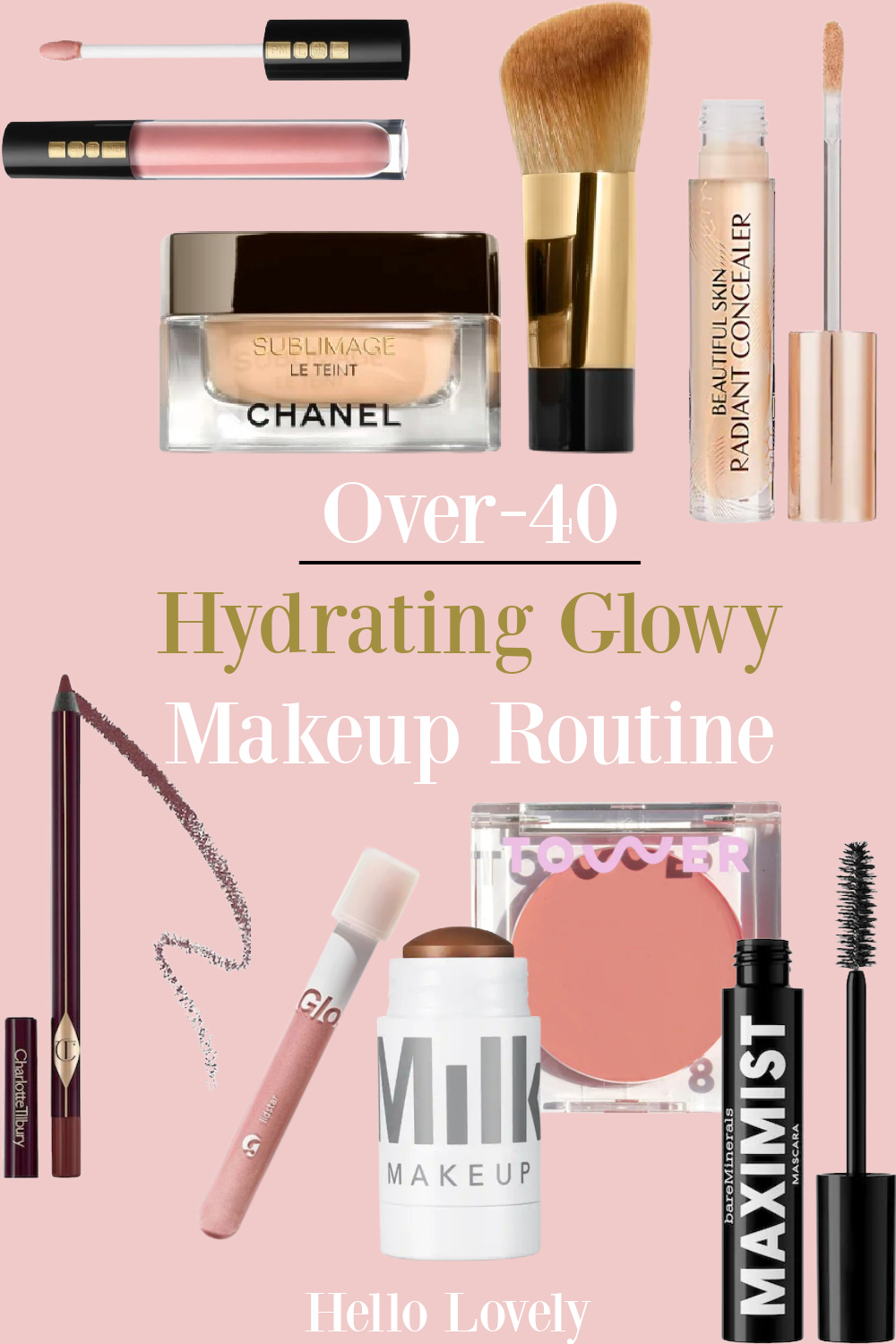 Over 40 hydrating glowy makeup routine - Hello Lovely Studio. #makeuproutine #over40beauty