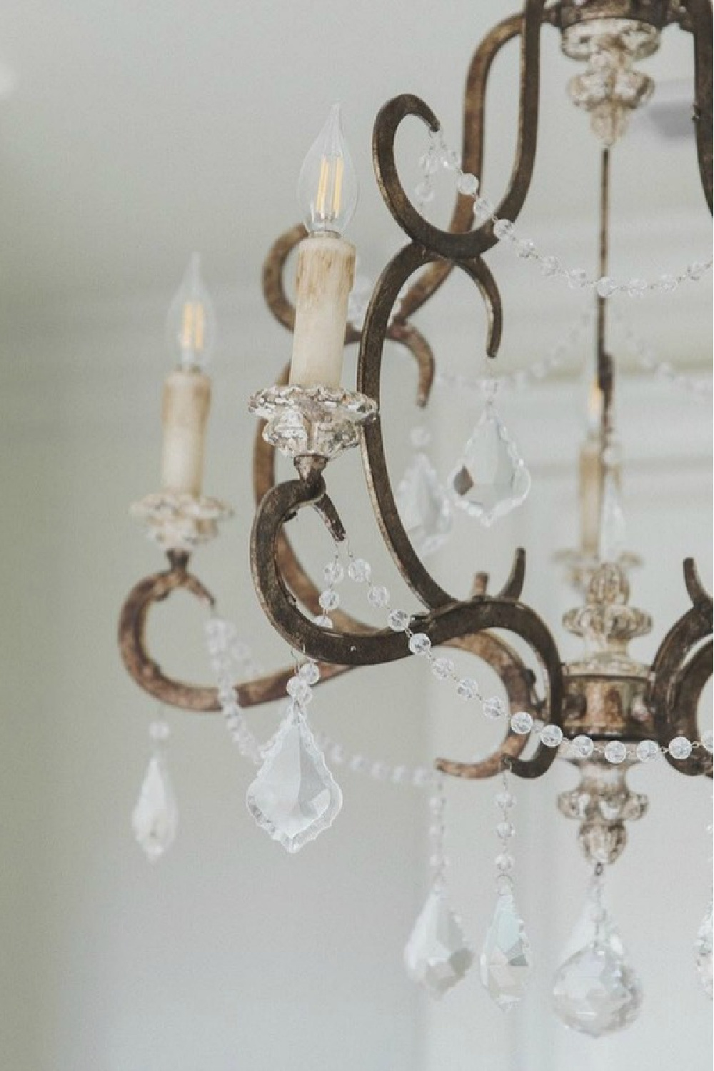 Romantic French country chandelier Terracotta Ballerina chandelier. Brit Jones Design.