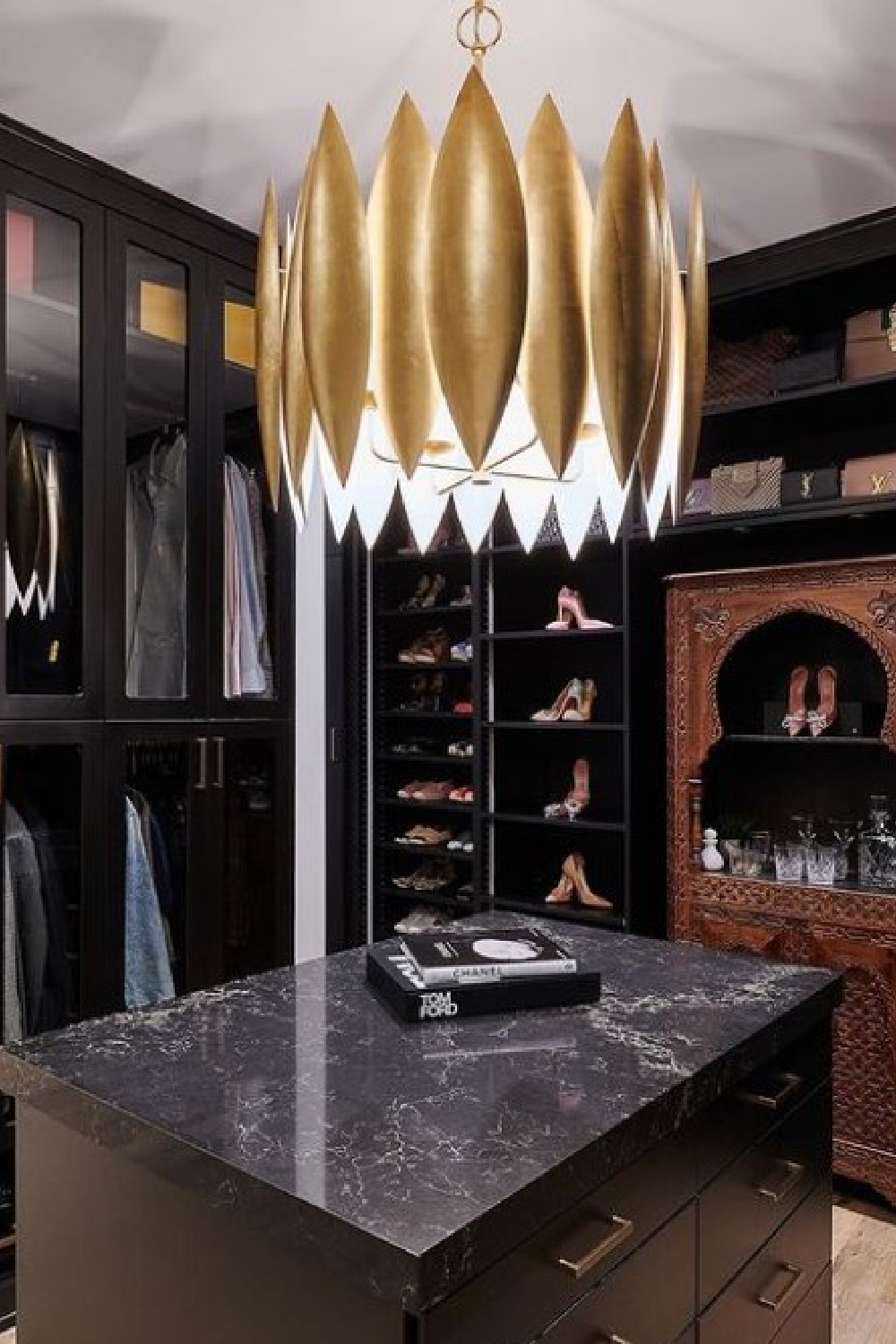 Bespoke fantasy closet in black by Alison Victoria - photo by Anthony Tahlier.