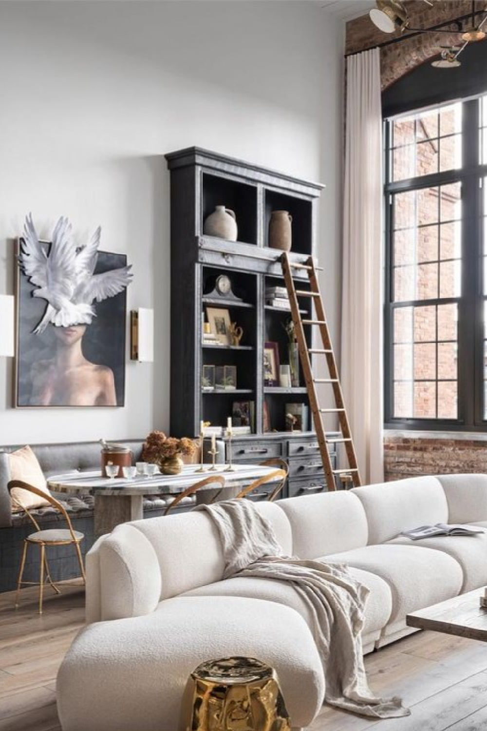 Beautiful Alison Victoria designed Atlanta loft on HTV's Windy City Rehab. Photo: Rustic White Interiors; Styling: Courtney Favini. House Beautiful.