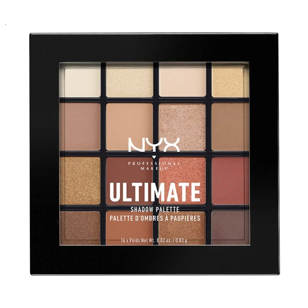 NYX Professional Ultimate Eyeshadow Palette - Warm Neutrals. 16 wearable velvety rich colors.