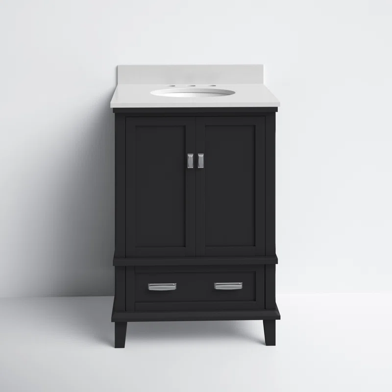 Petite 24" black single bath vanity 