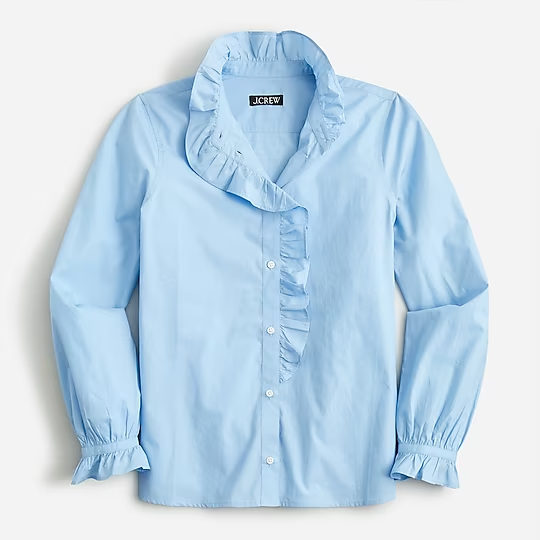 Cottage cotton poplin top, J. Crew