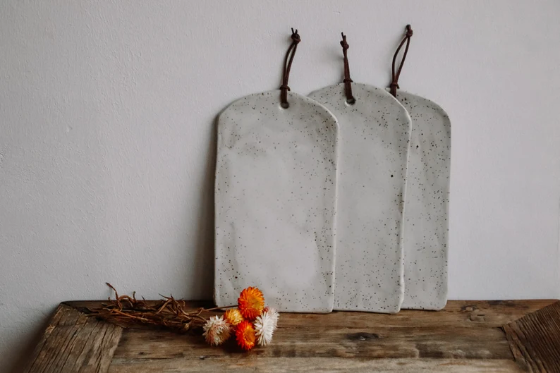 Handmade stoneware cutting boards by theRootFolks on Etsy