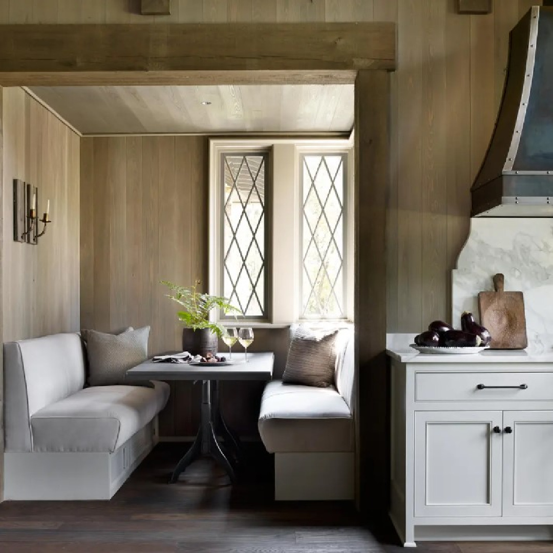 Jeffrey Dungan Architects designed breakfast nook in a luxurious kitchen - Farmhouse at Shades Creek.