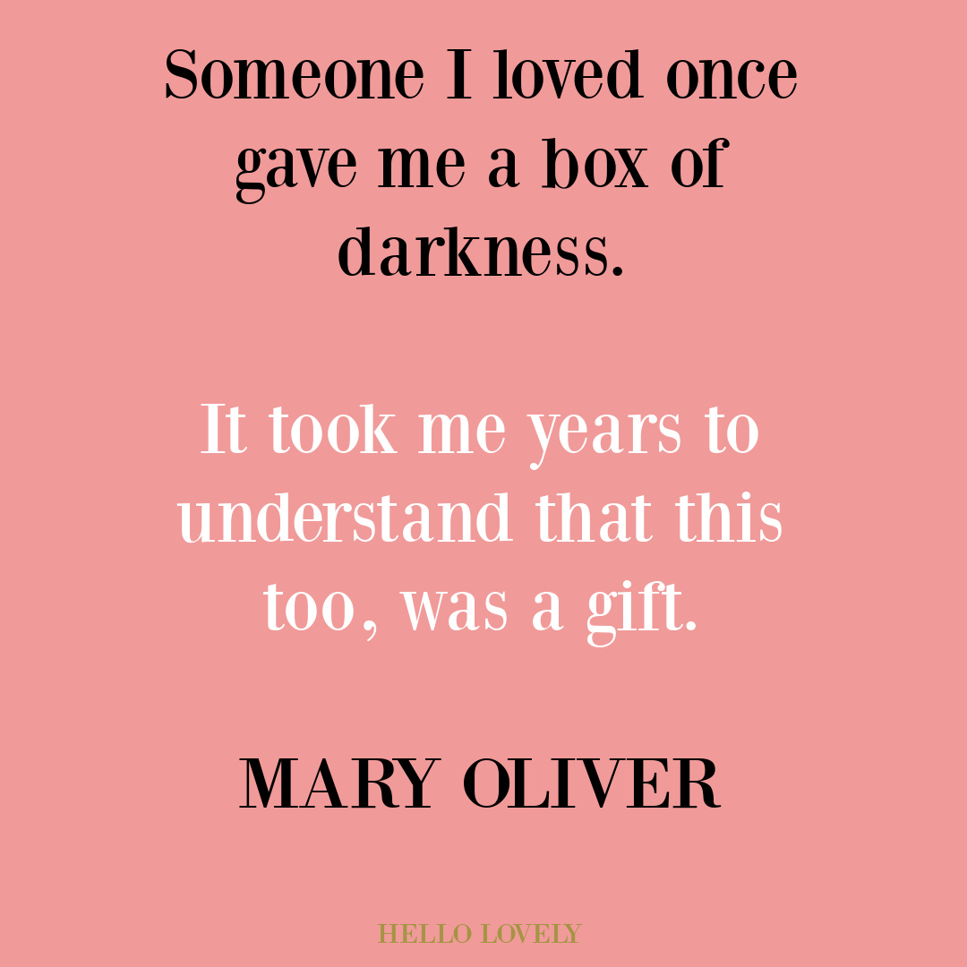 Mary Oliver poem quote on Hello Lovely Studio. #marryoliver #personalgrowthquotes