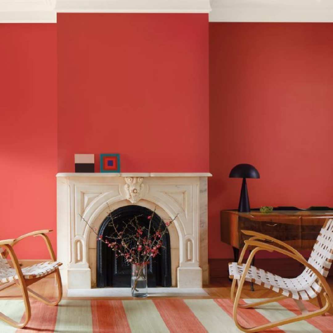 Raspberry Blush Benjamin Moore 2023 paint color of the year. #raspberryblush #paintcolors