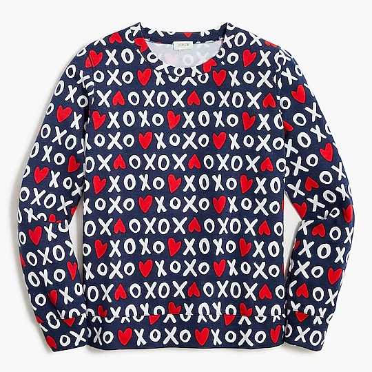 xo graphic sweatshirt in antique navy, red, and white - J. Crew