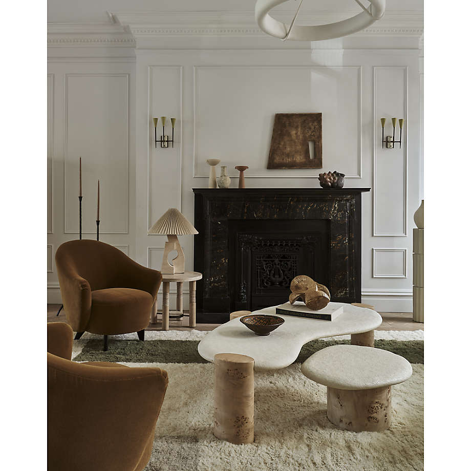 In a modern rustic chic living space, Solace art print by Aliyah Sadaf for Athena Calderone, Crate & Barrel. #eyeswoon