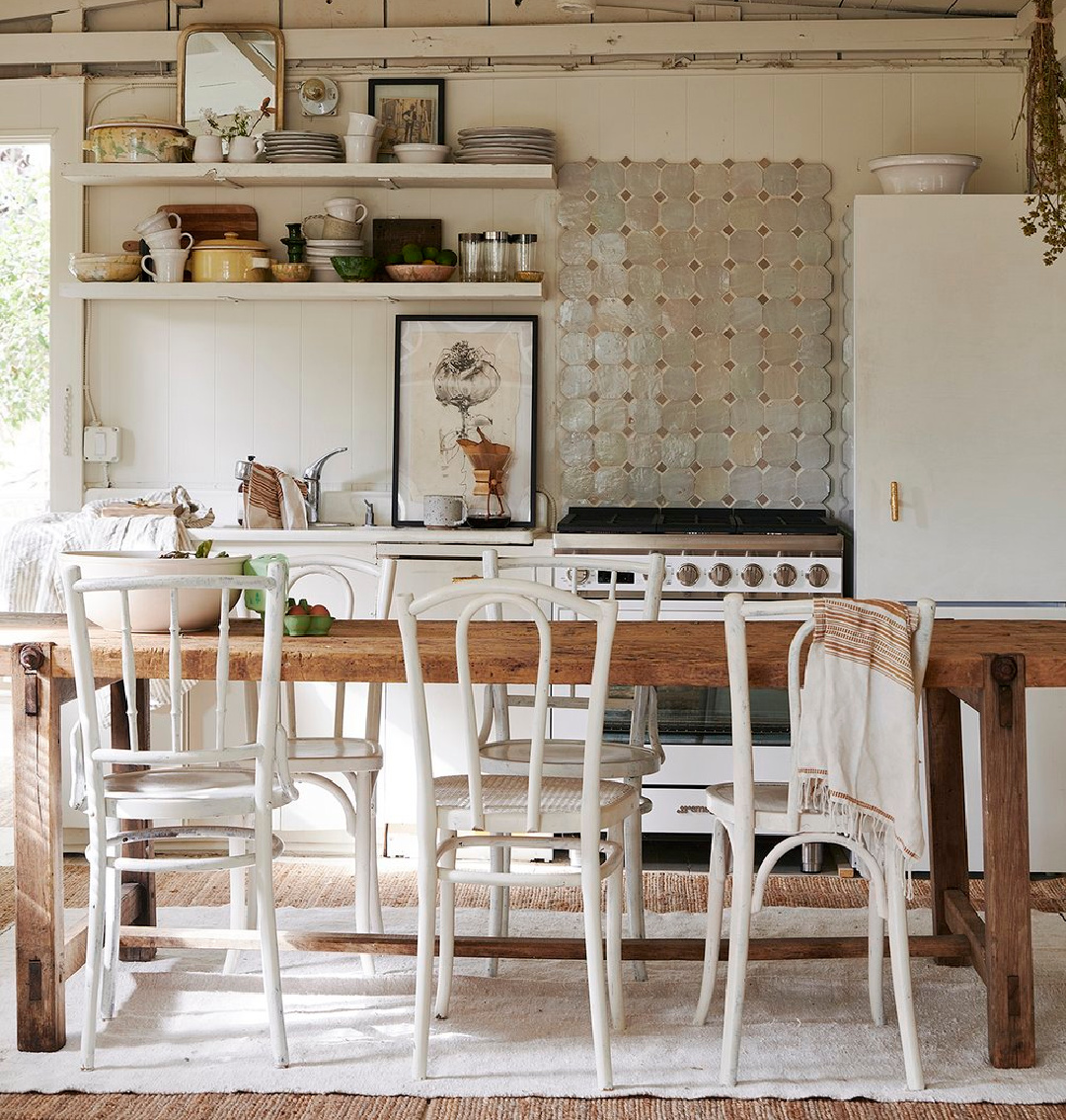 Leanne Ford rustic modern warm interior in a cottage kitchen she designed - photo by Amy Neunsinger. #leanneford #rusticmodern