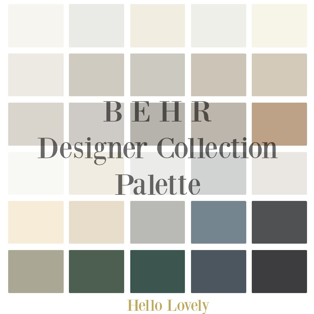 Behr Designer Collection Paint Color Palette on Hello Lovely Studio. #behrdesignercollection #designerpaintfavorites