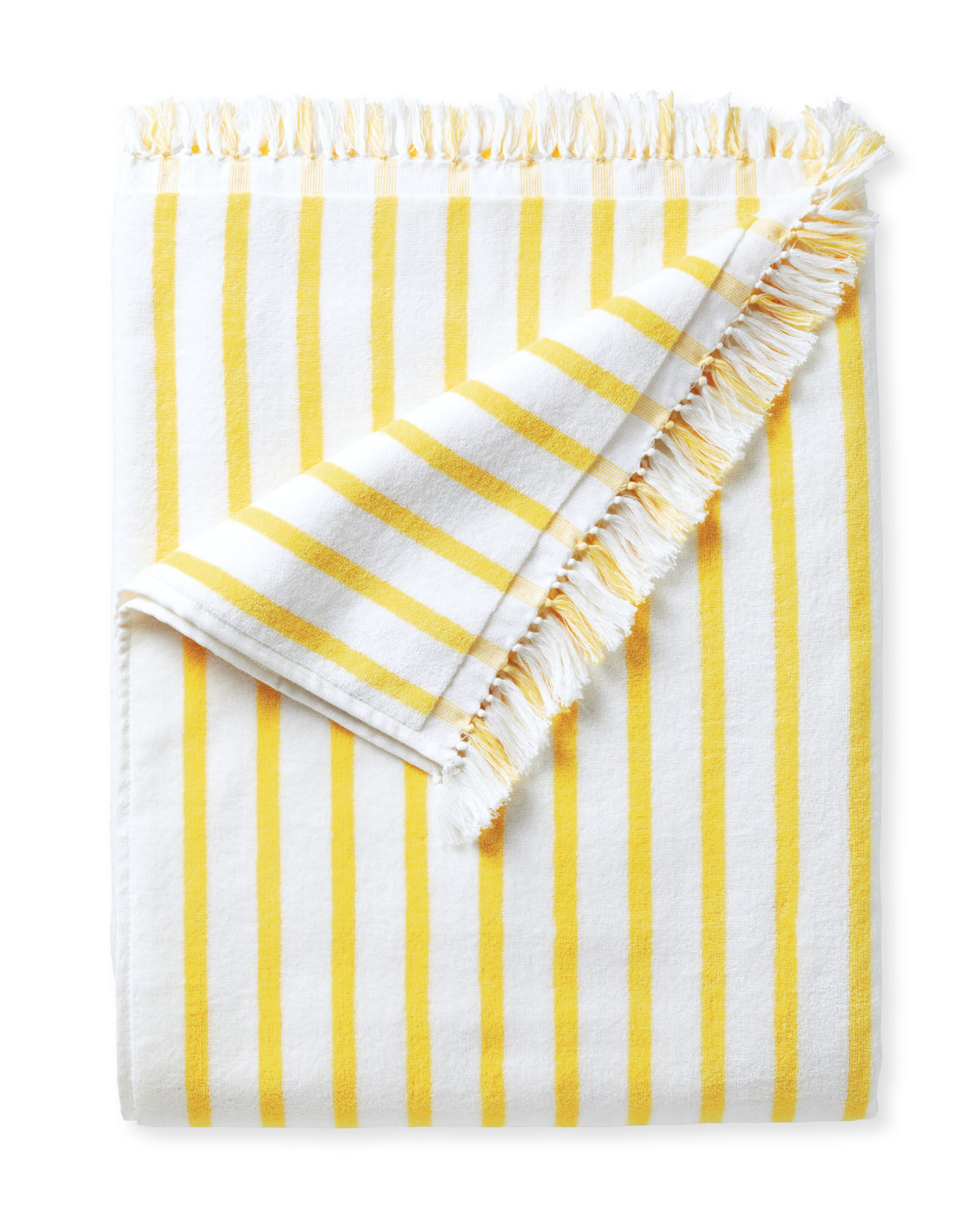 Sunny yellow stripe umbrella blanket, Serena & Lily.