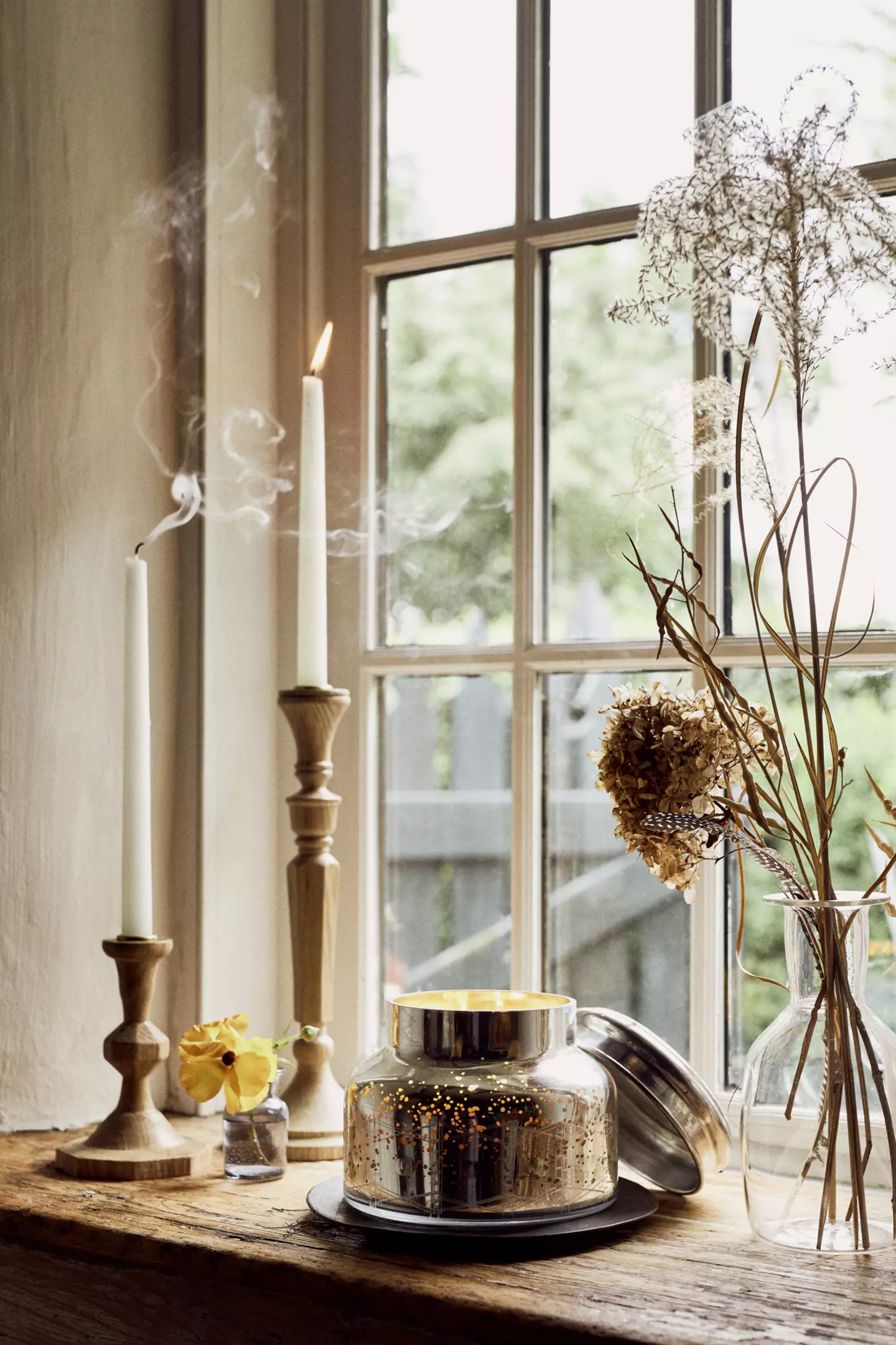 Capri Blue candle in mercury glass jar, Anthropologie